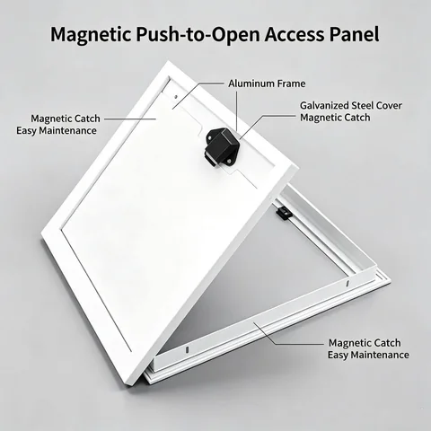Magnetic push-open fireproof wall access panel