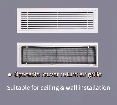Air conditioner openable louver return air grille