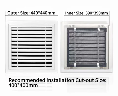Thickened ABS hinged return air grille 500x500mm