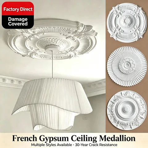 French carved inlaid pattern gypsum ceiling medallion