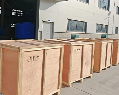 Timber export crates with ISPM 15 handling marks